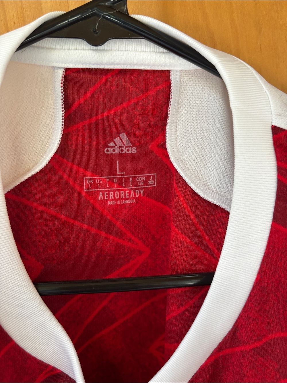 adidas Arsenal Men's Short-Sleeve Soccer Jersey — Red & White - Picture 2 of 4